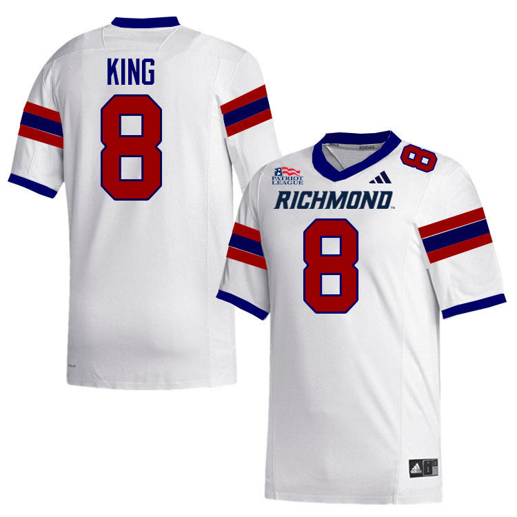 Richmond Spiders #8 Andrew King College Football Jerseys,Uniforms-White